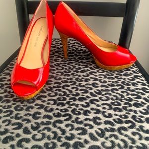 Antonio Melani Open Toe Pumps; 4” Heel